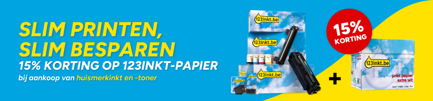 15% korting op 123ink-papier bij huismerkinkt en -toner