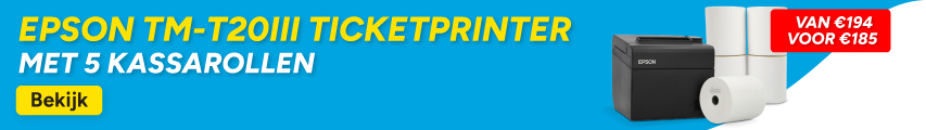 Epson TM-T20III bonprinter met ethernet met 123inkt kassarol 80x80x12 thermo wit (5 stuks)