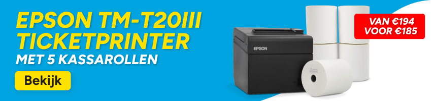 Epson TM-T20III bonprinter met ethernet met 123inkt kassarol 80x80x12 thermo wit (5 stuks)