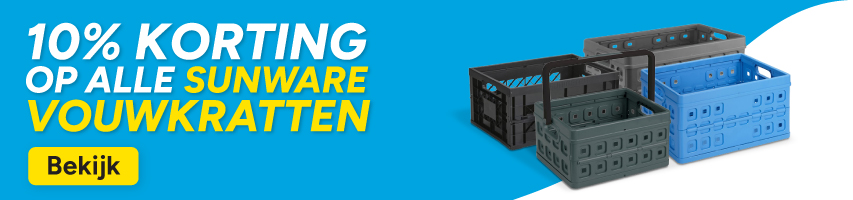 Alle Sunware vouwkratten 10% korting