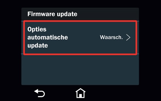 Selecteer Opties automatische update